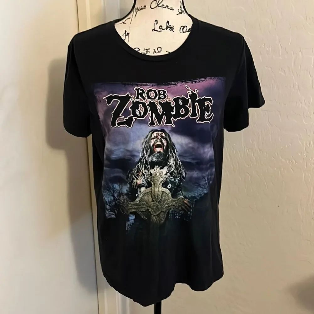 Rob Zombie Black Graphic ShortāSleeve T-Shirt MusicāCasual Concert Festival